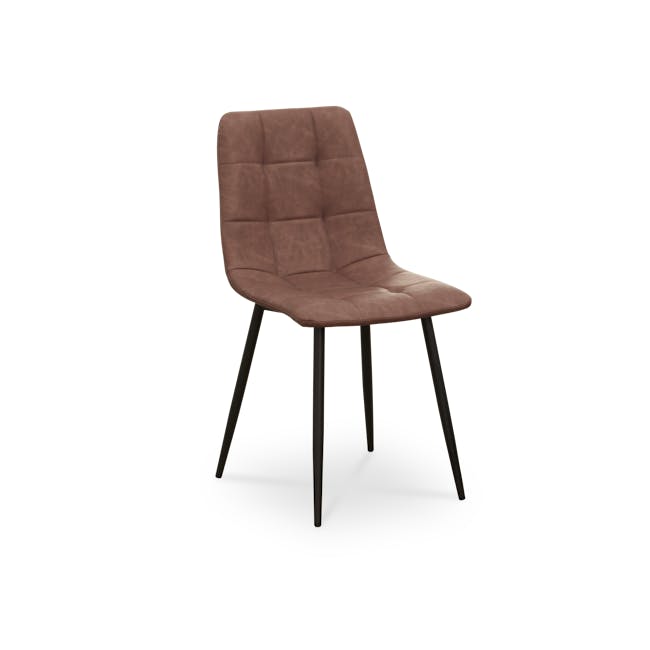 Friska Dining Chair - Saddle Brown (Faux Leather) - 0