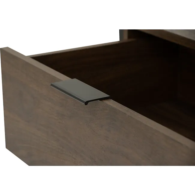 Capri Open Wardrobe with 2 Drawers - 16 - Wooden drawer, drawer handle, sleek design, modern furniture, dark wood finish