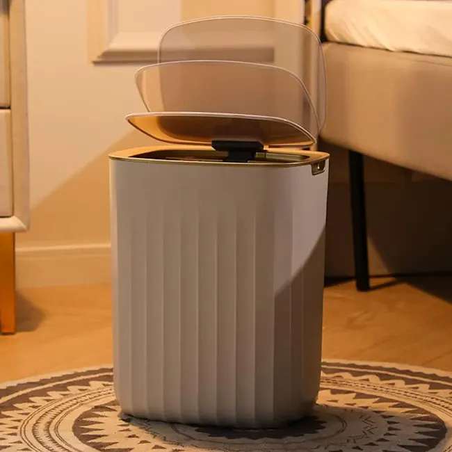 Yubin Nordic Oval Sensor Bin 12L - White - 10