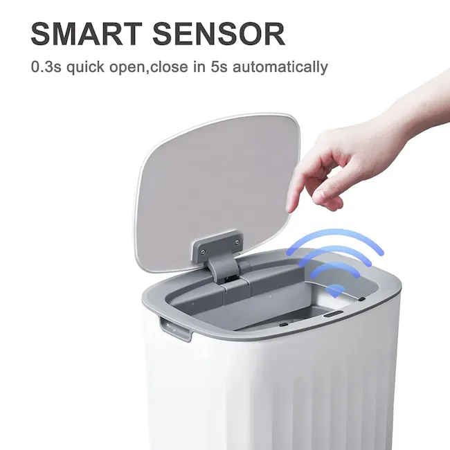 Yubin Nordic Oval Sensor Bin 12L - White - 6