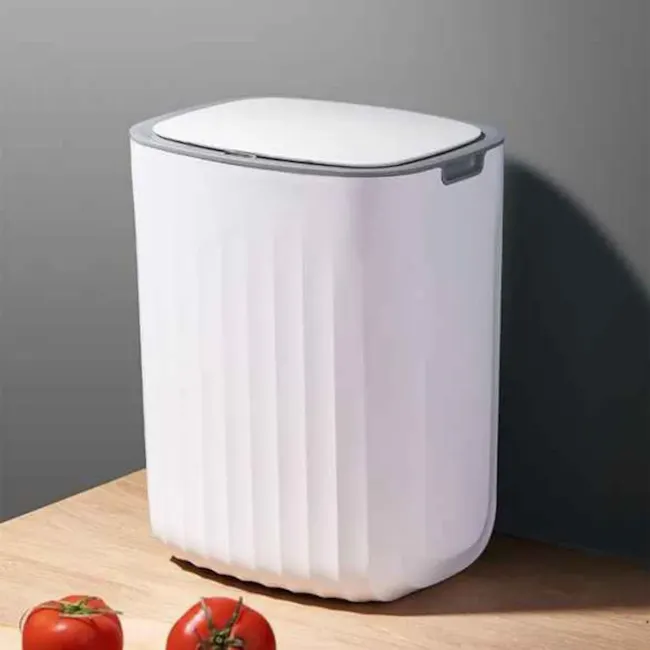 Yubin Nordic Oval Sensor Bin 12L - White - 9