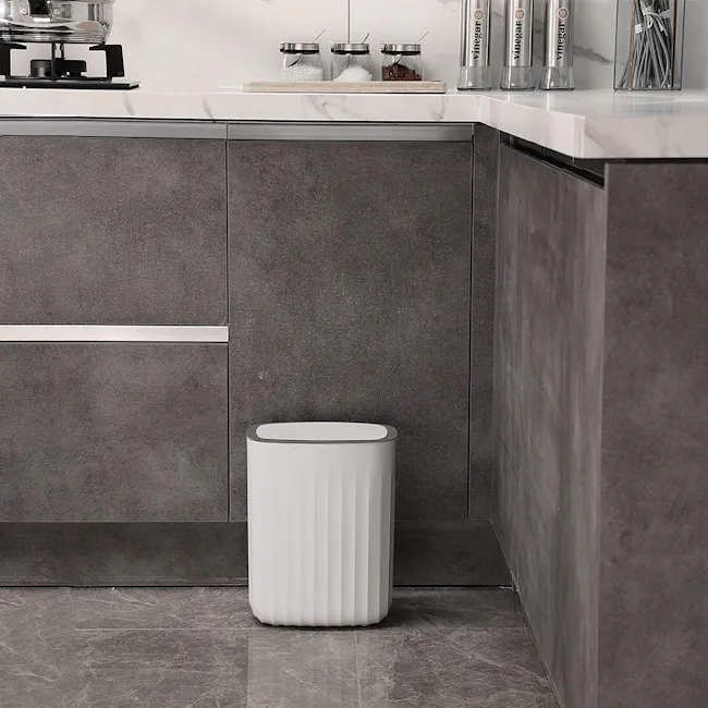 Yubin Nordic Oval Sensor Bin 12L - White - 12