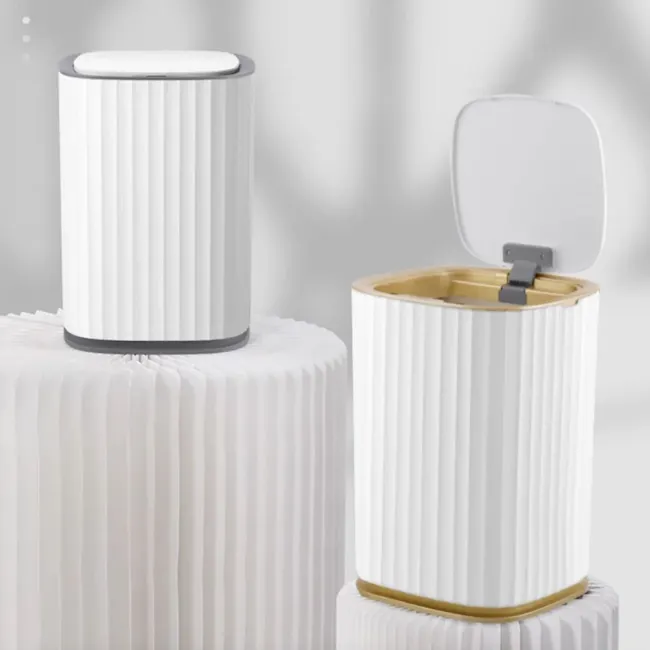 Yubin Nordic Oval Sensor Bin 12L - White - 13