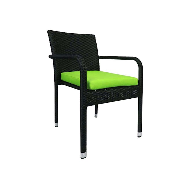 Jardin Outdoor Dining Chair - Green Cushion - 0