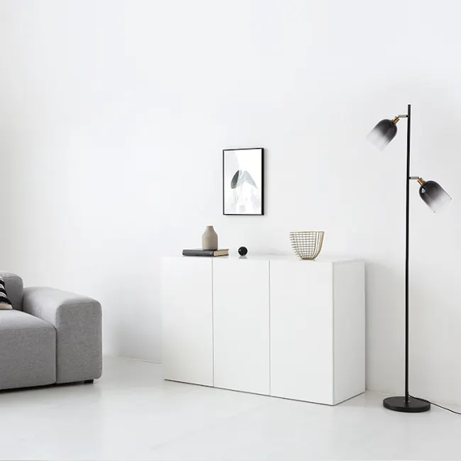 Fikk Modular 3 Door Cabinet - White - 2 - Minimalist living room, modern furniture, white walls, sleek decor, contemporary