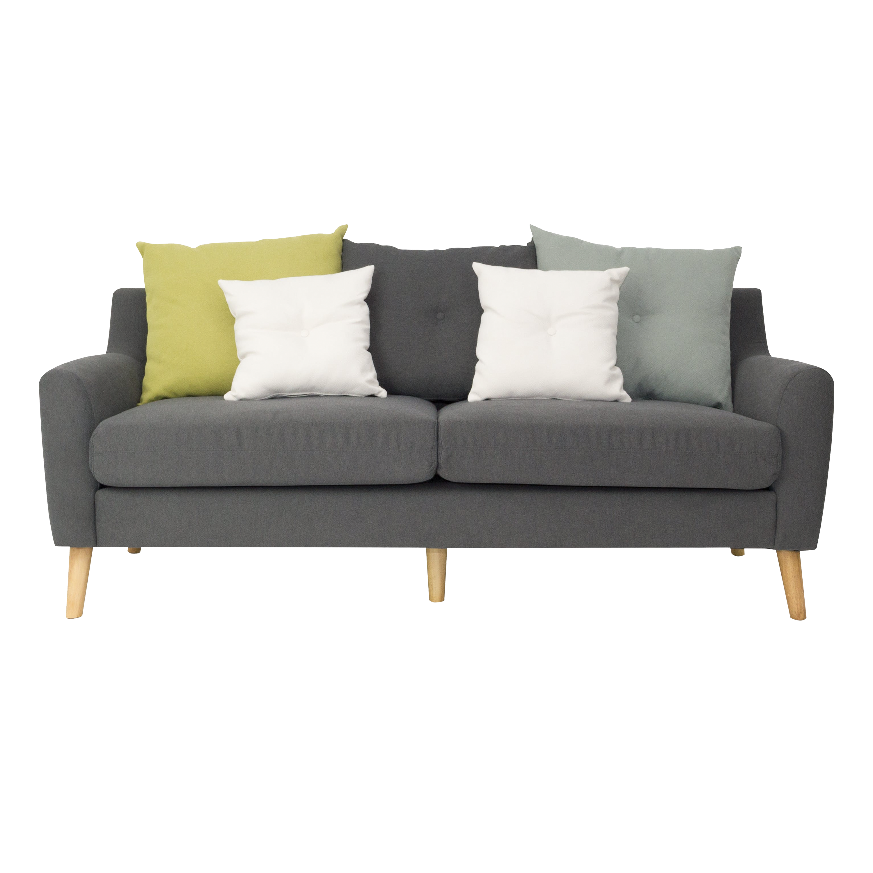 Apartment Sofas by HipVan Evan 3 Seater Sofa with Cushions Granite