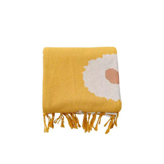 Daisy Throw Blanket - Yellow - 1