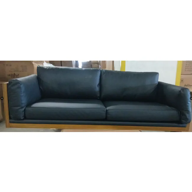 (As-is) Bentley 3 Seater Sofa - Jet Black (Faux Leather) - 28 - 2