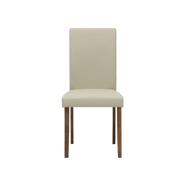 Harold Extendable Dining Table 1.2m-1.5m in Cocoa with 4 Dahlia Dining Chairs in Taupe (Faux Leather) - 10