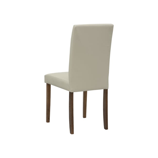 Harold Extendable Dining Table 1.2m-1.5m in Cocoa with 4 Dahlia Dining Chairs in Taupe (Faux Leather) - 12