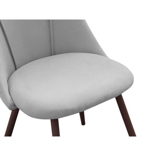 Lana Dining Chair - Walnut, Elephant Grey (Fabric) - 4