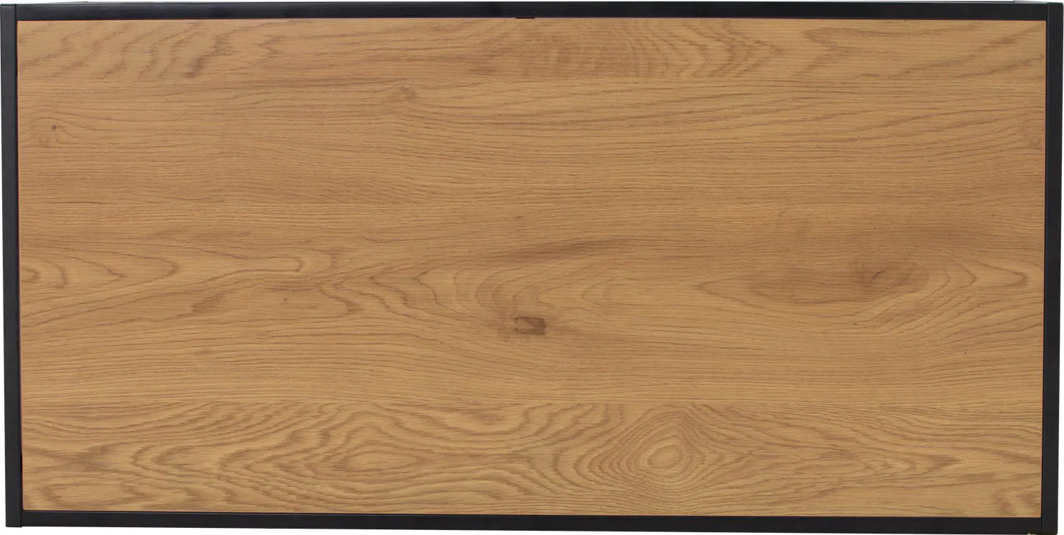 Bradford Study Console Table 1m - Black, Oak - 9 - Wooden surface, natural wood grain, wood paneling, wood texture, wood