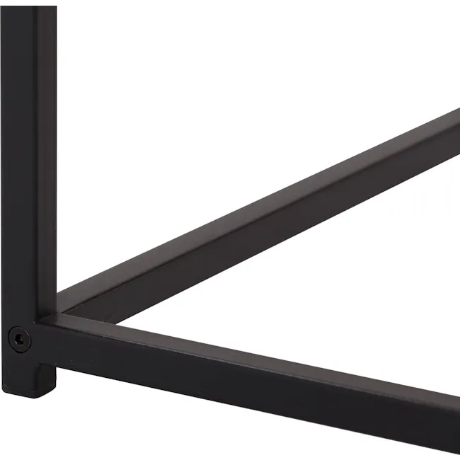 Bradford Study Console Table 1m - Black, Oak - 8 - Black metal frame with clean lines, Industrial-style construction