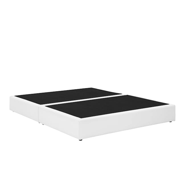 ESSENTIALS King Box Bed - White (Faux Leather) - 2