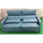 (As-is) Renzo 3 Seater Sofa with Adjustable Headrest - Medium Blue (Faux Leather) - 2