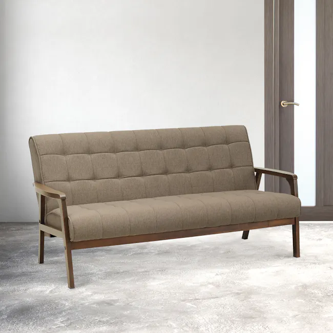 Tucson 3 Seater Sofa with Tucson Armchair - Cocoa, Chestnut (Fabric) - 3 - Modern upholstered sofa, minimalist design