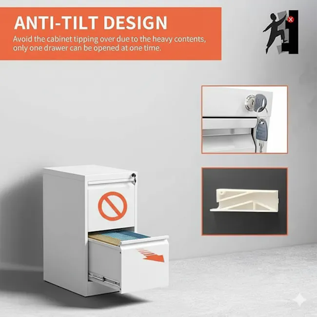 Filex 2-Drawer Vertical Filing Cabinet - White - 10