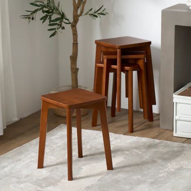 Pekka Stackable Stool - Walnut - 2
