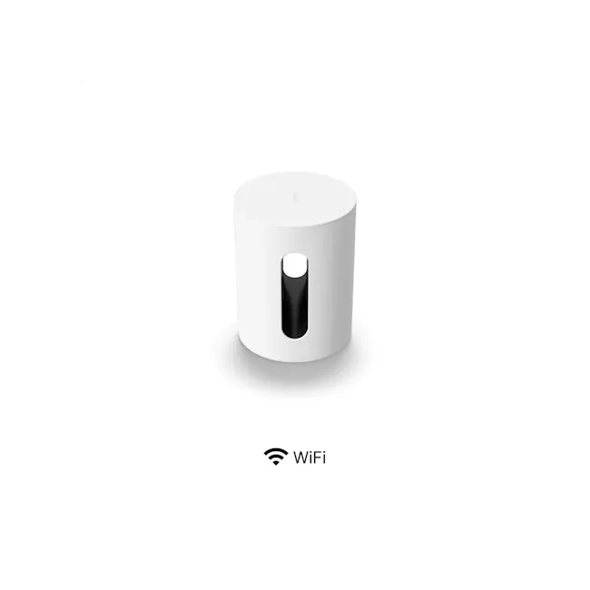 Sonos Sub Mini - White - 1 - Sleek, modern cylindrical device with a minimalist design, White cylindrical gadget with a