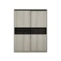 Lorren Sliding Door Wardrobe 2 with Glass Panel - White Oak - 0