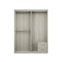 Lorren Sliding Door Wardrobe 2 with Glass Panel - White Oak - 1