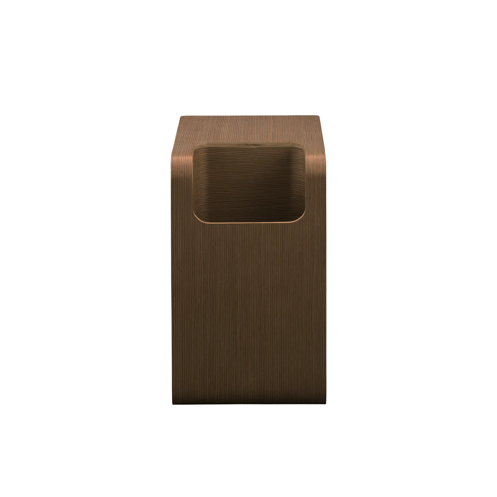 Jude Reversible Coffee / Side Table - Walnut - 17 - Brown textured box, minimalist design, sleek surface, modern aesthetic