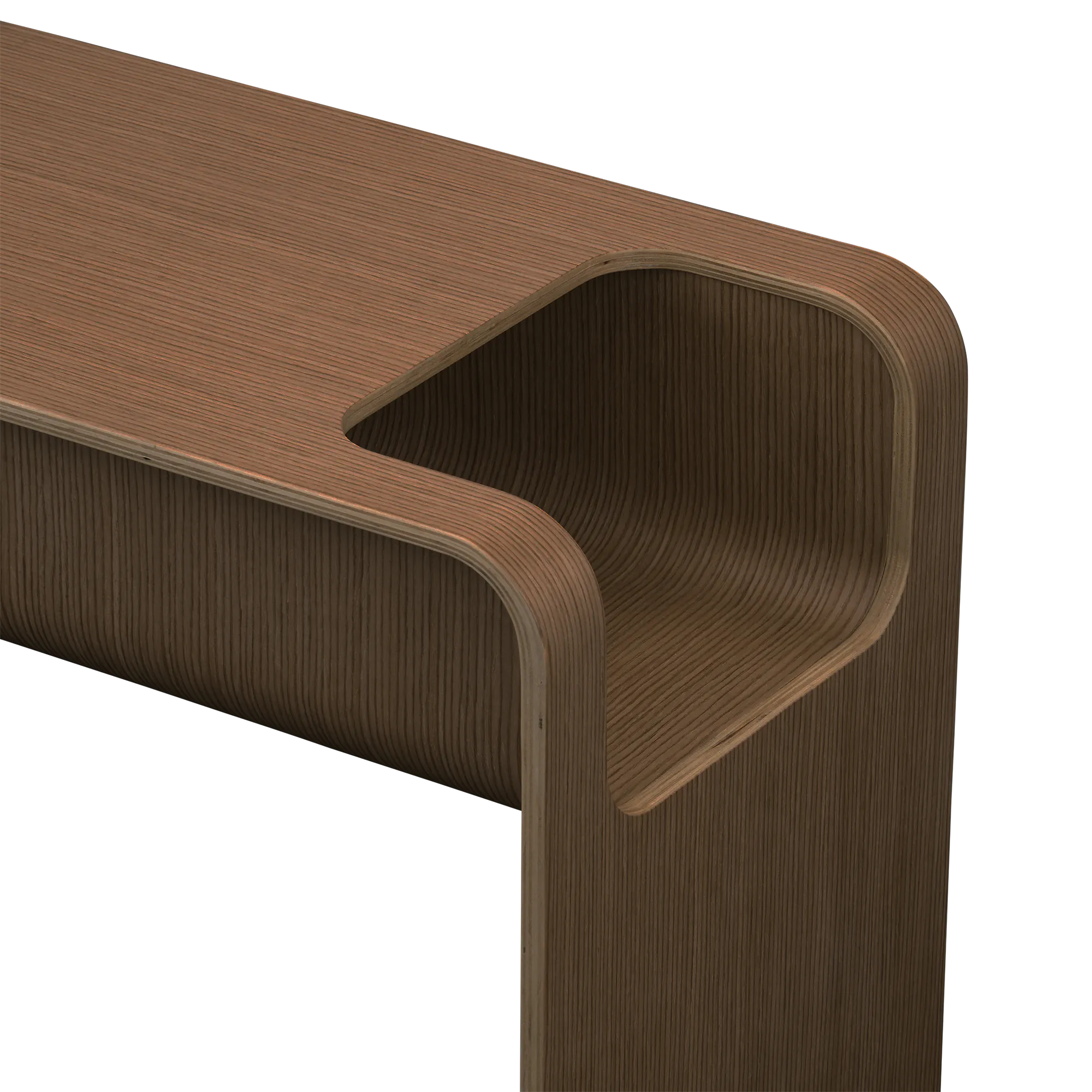 Jude Reversible Coffee / Side Table - Walnut - 13 - Wooden surface with smooth, curved design, brown wood grain texture