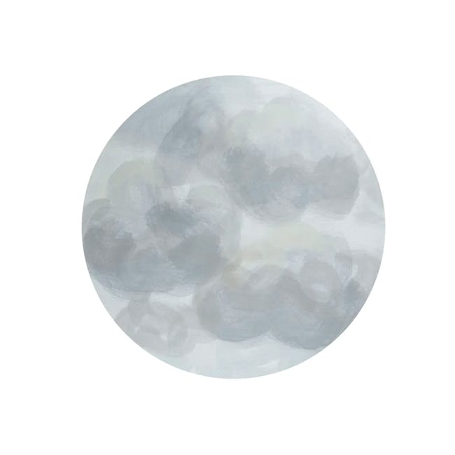 Toddlekind Prettier Round Splat Mat 1m - Clouds - 1 - Watercolor clouds, soft gray tones, abstract painting, minimalist