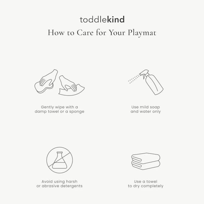 Toddlekind Prettier Round Splat Mat 1m - Clouds - 5 - Gently wipe with a damp towel or a sponge, use mild soap and water