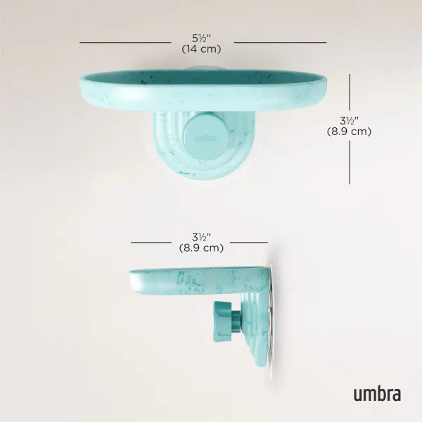 Dimensions and/or measurements for Nami Adhesive Soap Dish - Ocean Blue