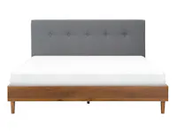 Landon King Bed - Walnut, Dark Grey