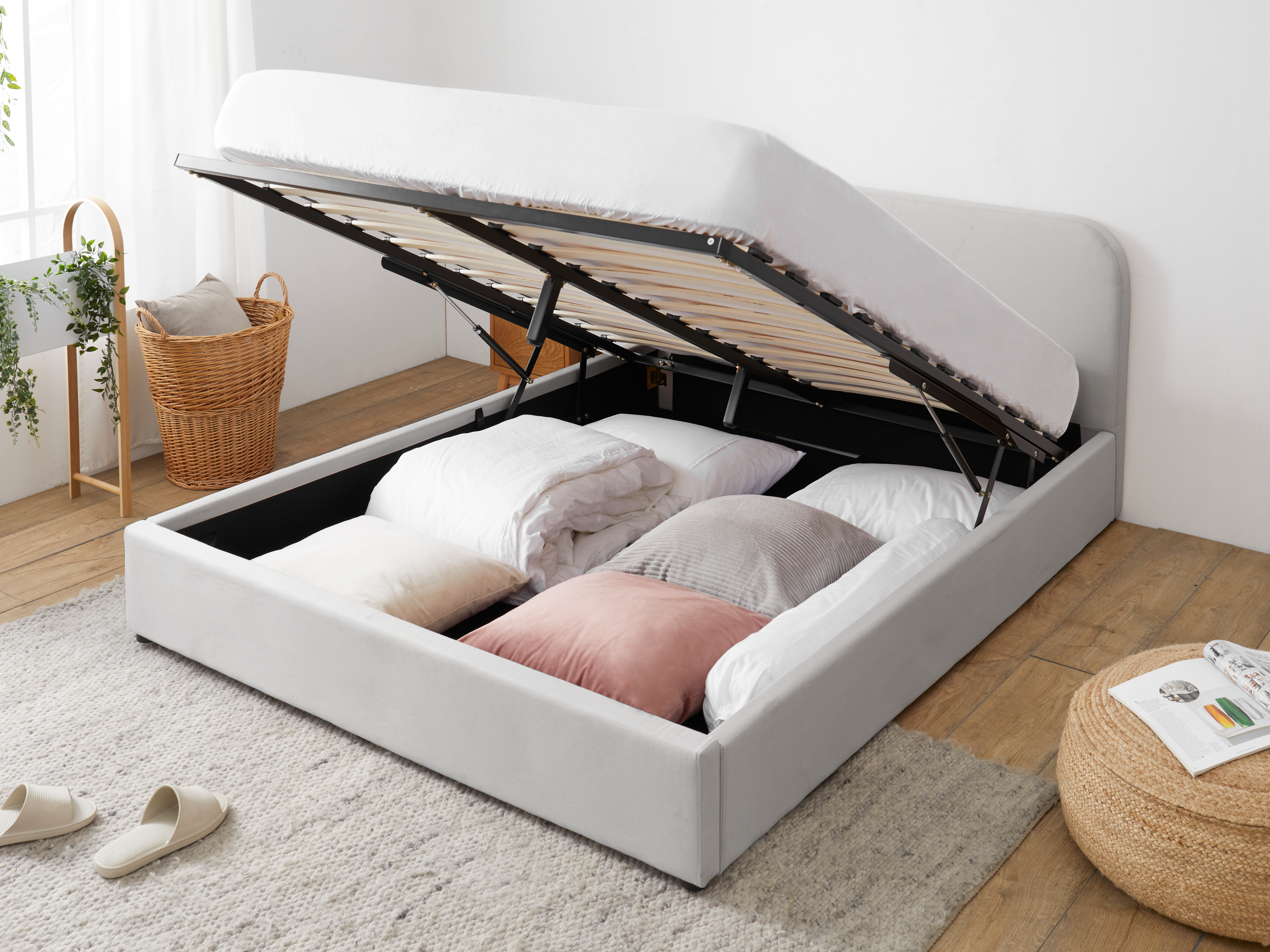 queen storage bed with mattress