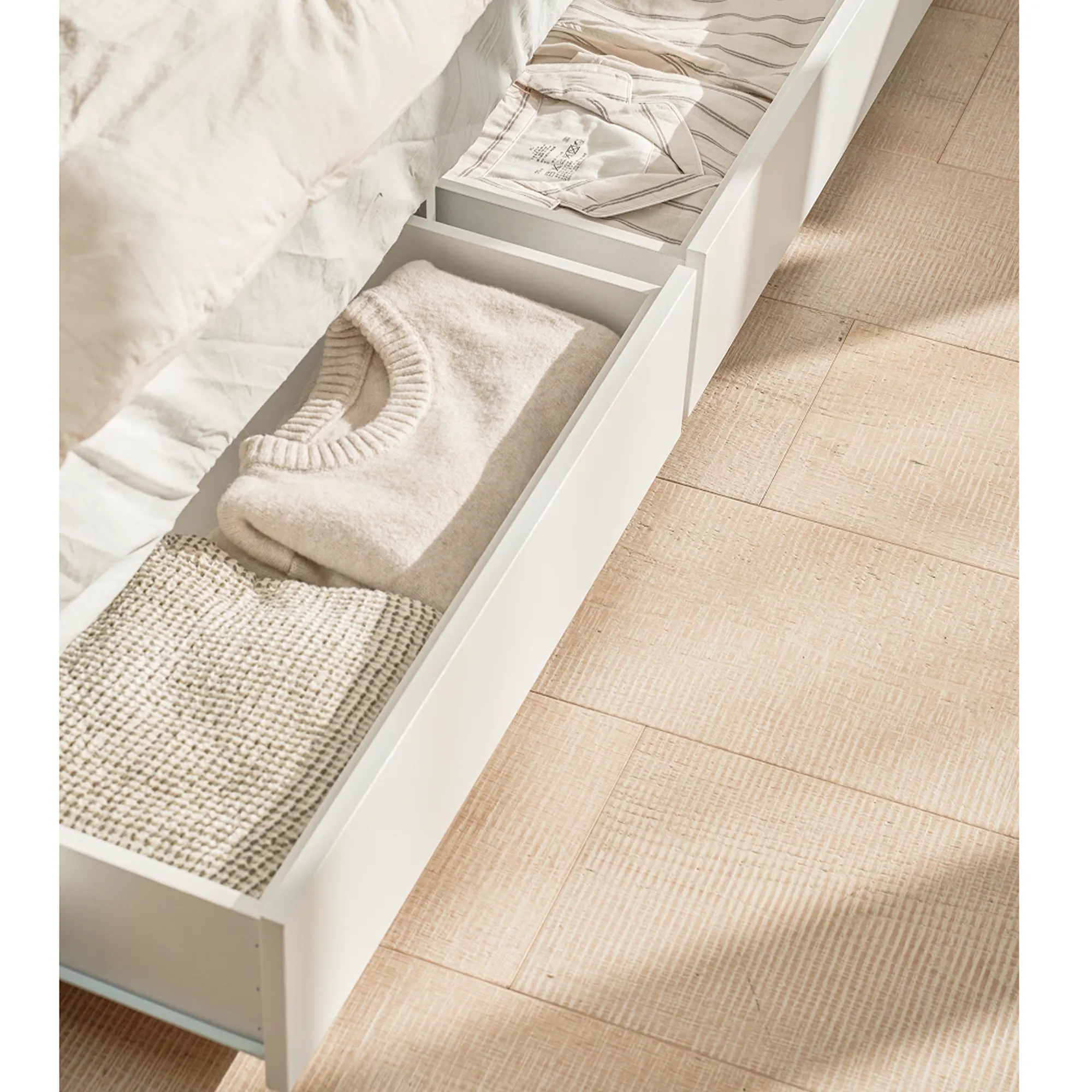 Freya Super Single Storage Platform Bed - Oak - 17