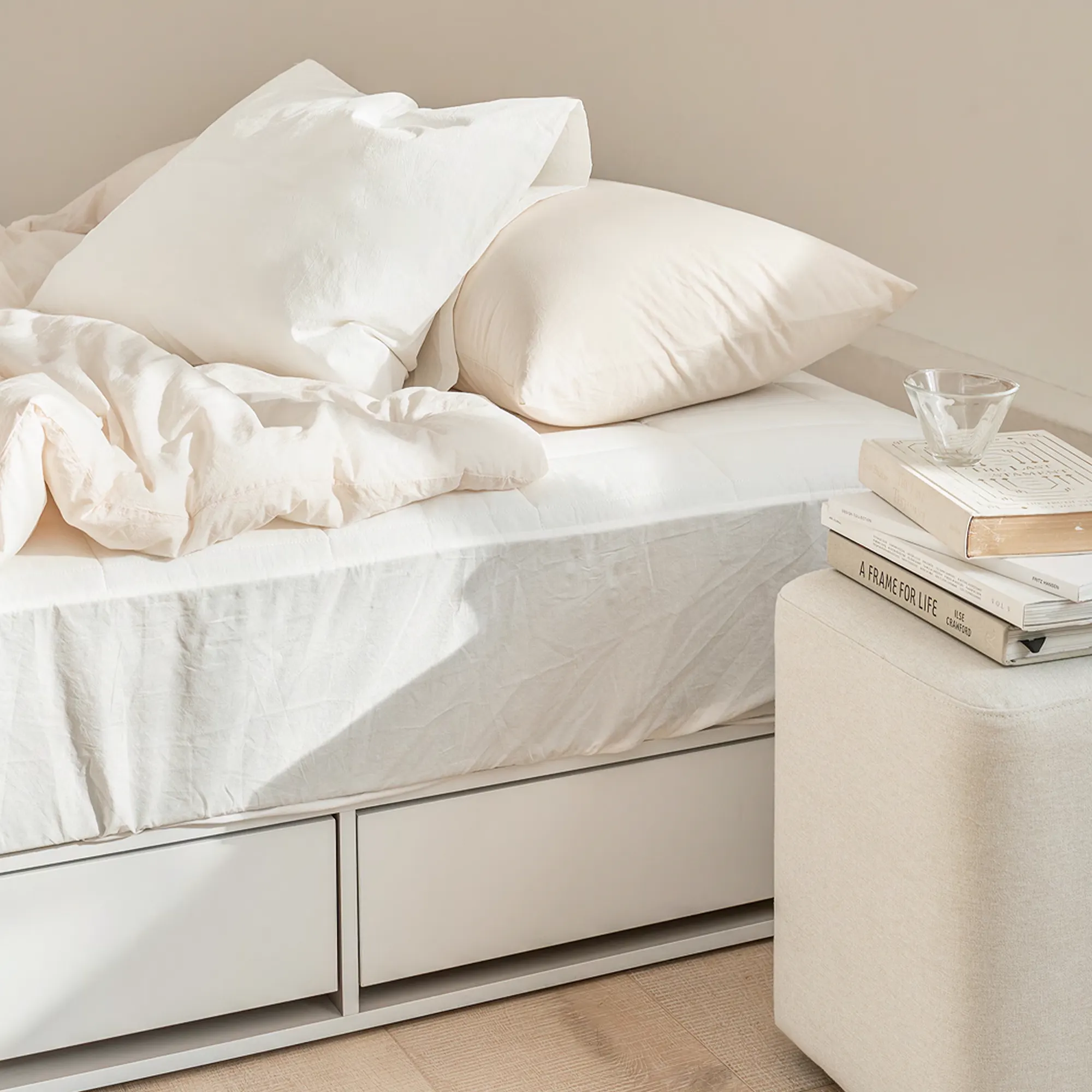 Freya Super Single Storage Platform Bed - Oak - 19