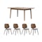 Tilda Extendable Dining Table 1.6-2m with 4 Averie Dining Chairs in Cocoa, Dolphin Grey - 0