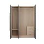 Lucca 3 Door Wardrobe 8 - Graphite Linen, Herringbone Oak - 0