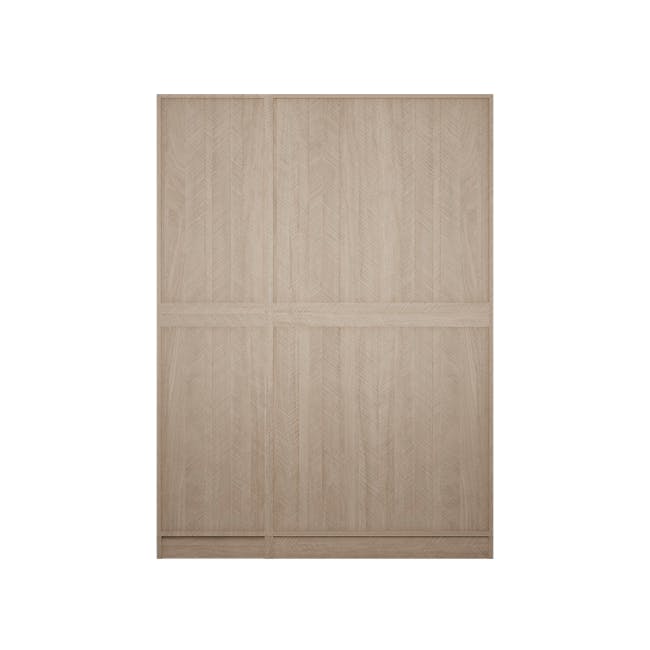 Lucca 3 Door Wardrobe 8 - Graphite Linen, Herringbone Oak - 9