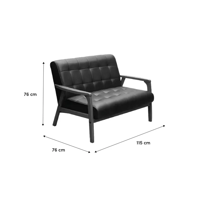 (As-is) Tucson 2 Seater Sofa - Cocoa, Espresso (Faux Leather) - 6 - 19