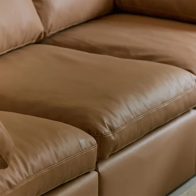 Raye Ottoman - Camel Tan (Faux Leather) - 9