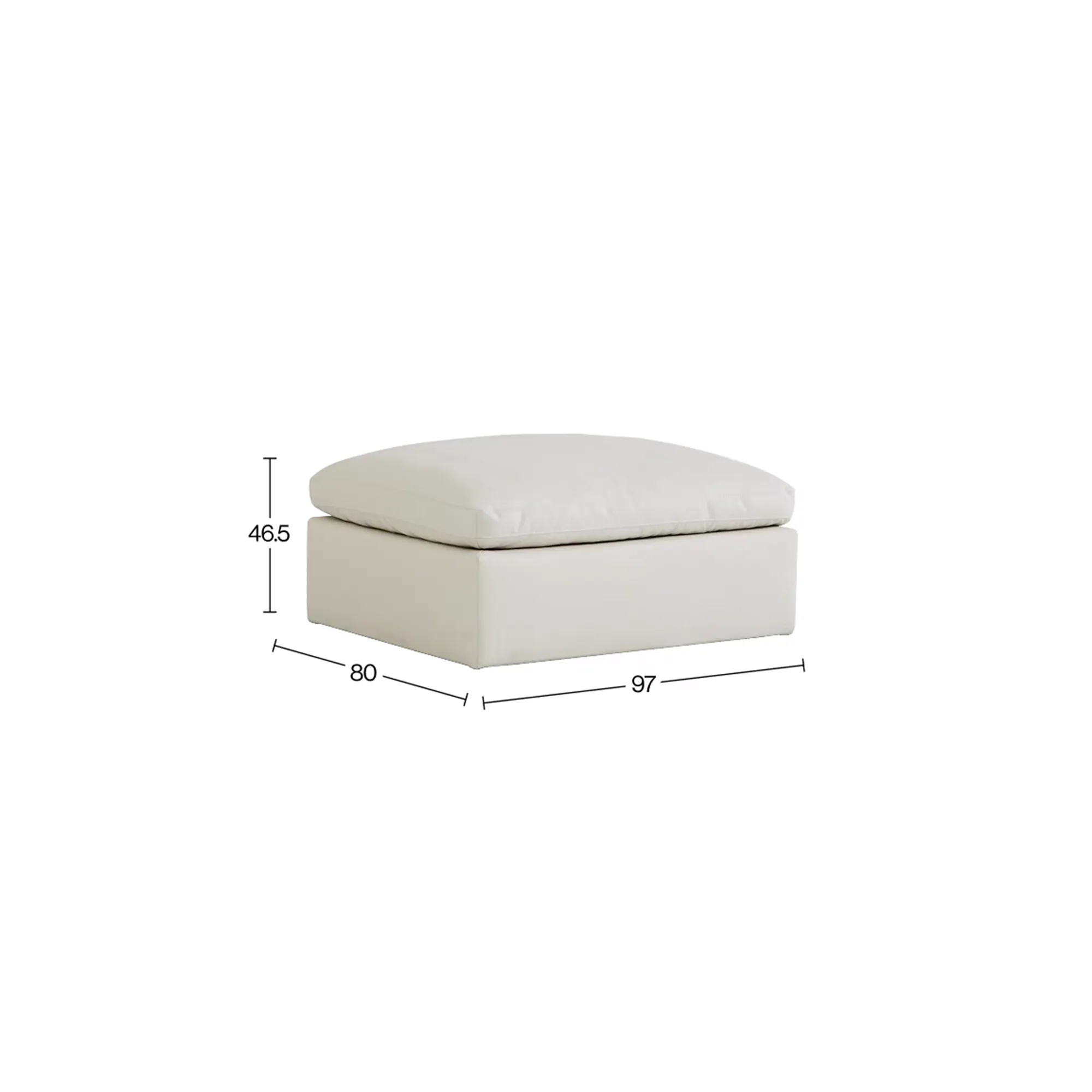 Raye Ottoman - Camel Tan (Faux Leather) - 15