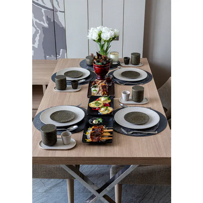Sonite Husk Side Plate 15cm - Charcoal (Set of 4) - 2 - Modern dining table set, minimalist decor, elegant tableware, black