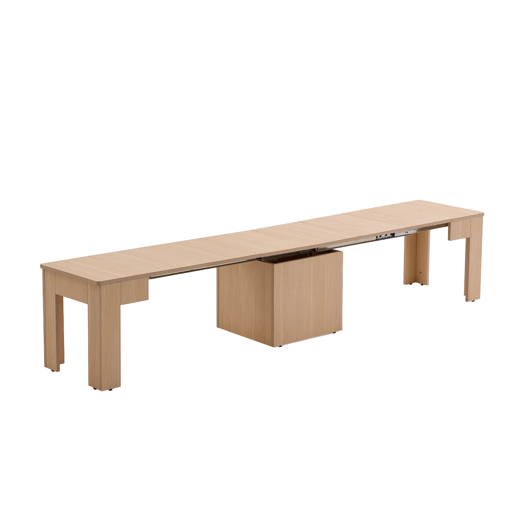 Flexi-Table Extendable Dining Table with Extendable Bench 0.6m-2.8m - Natural - 24