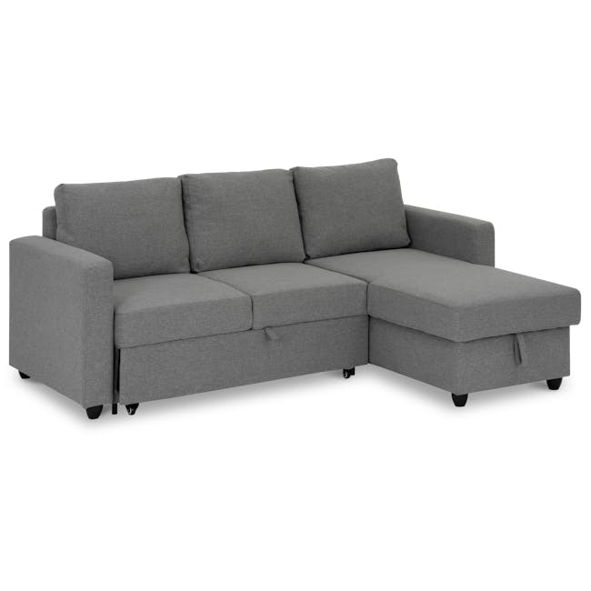 Mia L-Shaped Storage Sofa Bed - Dove Grey - 3