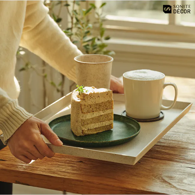 Sonite Husk Wonder Cup - Shadow Oak (Set of 4) - 3 - sunny day, cozy setting, natural light, wooden table, rustic charm