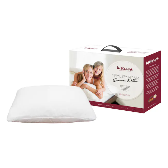 Hillcrest Sensation Memory Foam Pillow - 1 - Memory Foam Sensation Pillow, Naturally Anti-Microbial, Naturally