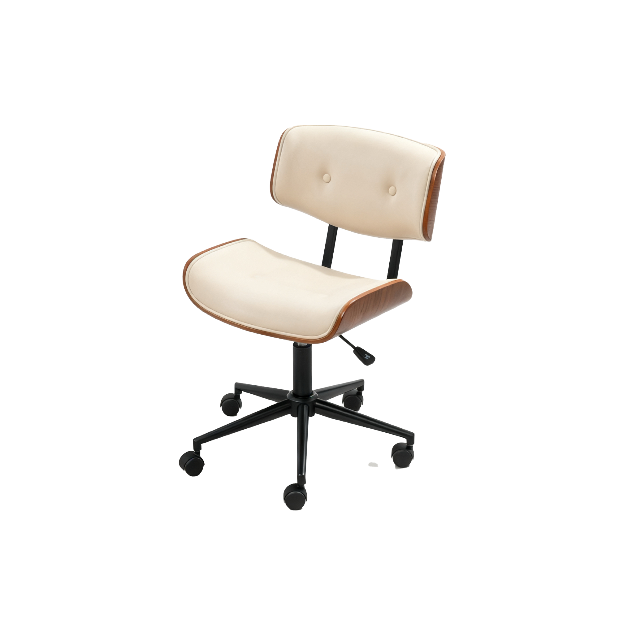 Edson Mid Back Office Chair - Ivory (Faux Leather)