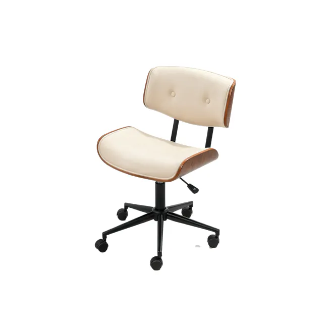 Edson Mid Back Office Chair - Ivory (Faux Leather) - 1
