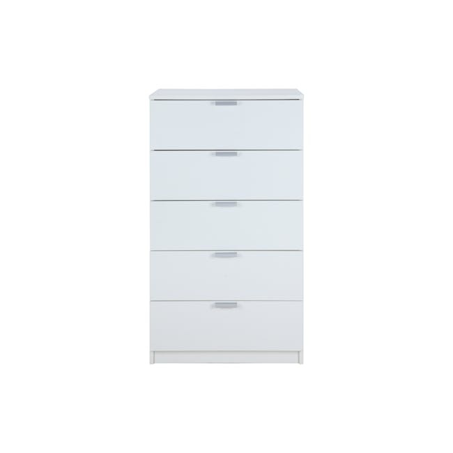 Hailey 5 Drawers Chest - White - 0