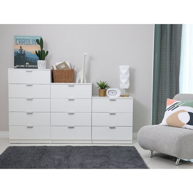 Hailey 5 Drawers Chest - White - 1