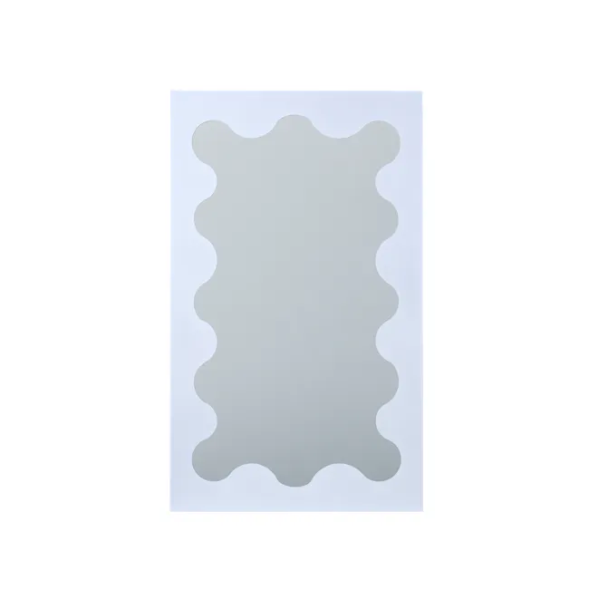 Elva Wavy Edge Floor Mirror 110 x 180 cm - White - 1